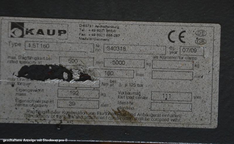 Photo KAUP 4,5T160 B=1550 mm  image 2/4