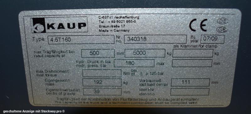 Photo KAUP 4,5T160 B=1550 mm  image 4/4