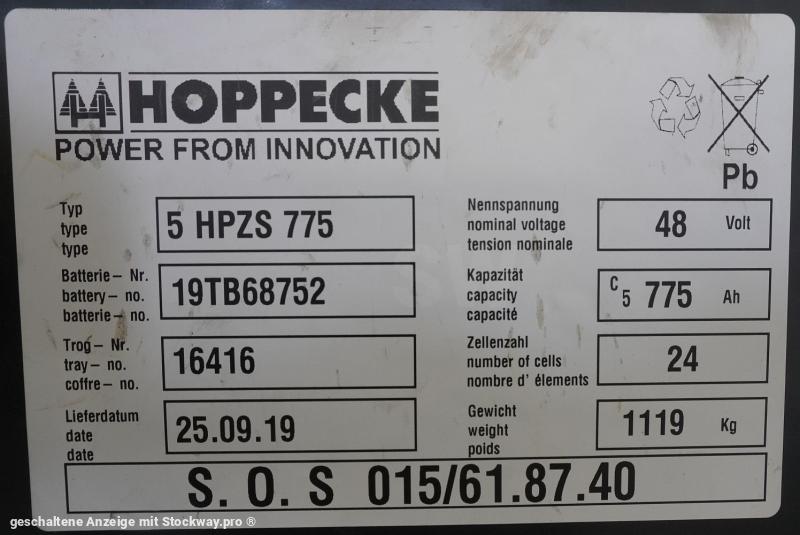 Photo HOPPECKE 48 Volt 5 PzS 775 Ah  image 5/5