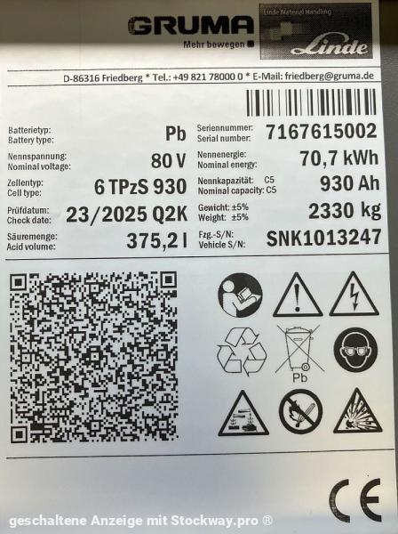 Photo GRUMA 80 Volt 6 PzS 930 Ah  image 5/6