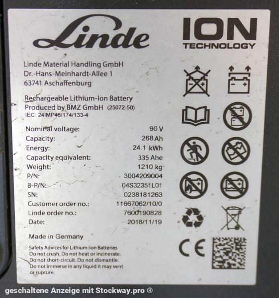 Photo Linde 90 Volt  268 Ah  image 5/7