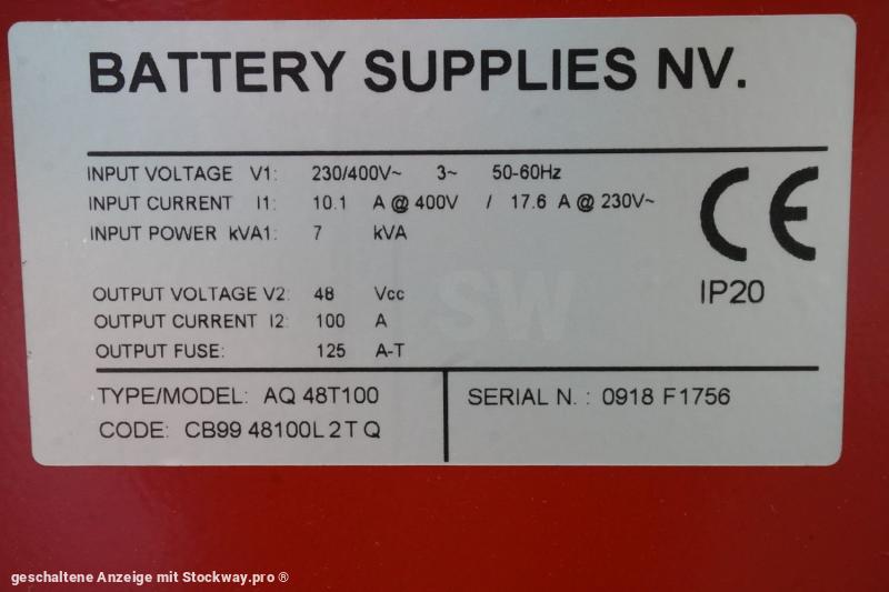 Photo BATTERY SUPPLIES NV AQ 48T100 48V/100A  image 6/6