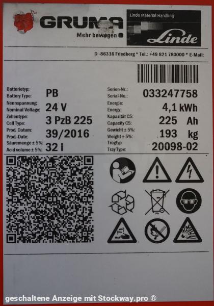 Photo GRUMA 24 Volt 3 PzB 225 Ah  image 5/5