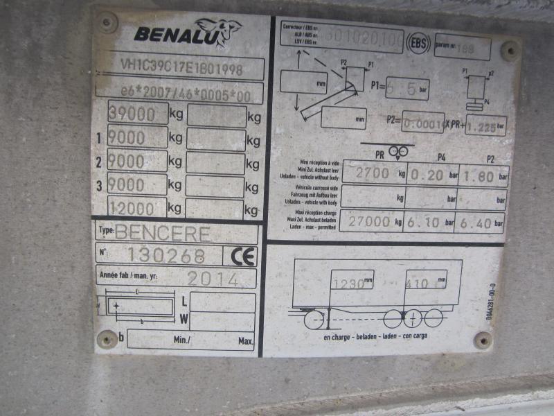 Semi-remorque Benalu Benne Benne arrière