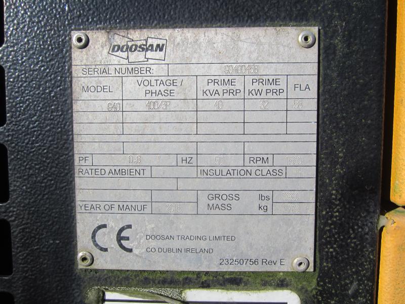 Matériel de chantier Doosan G40 Groupe électrogène