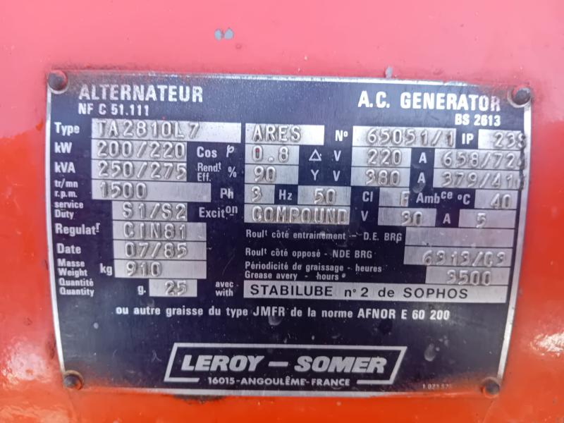 Matériel de chantier Renault 275kva Groupe électrogène