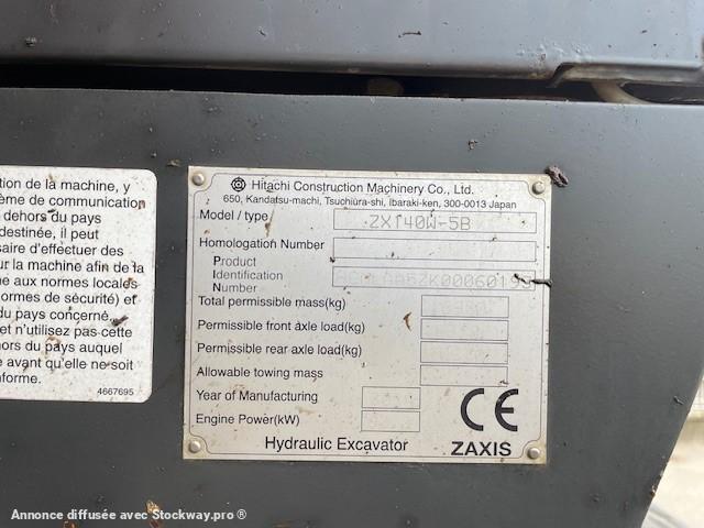 Photo Hitachi ZX140W-5B  image 7/10