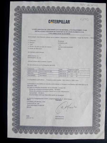 Niveleuse Caterpillar 12H