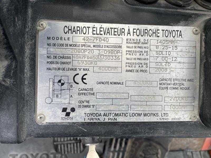 Chariot élévateur Toyota 7FD40 Chariot diesel