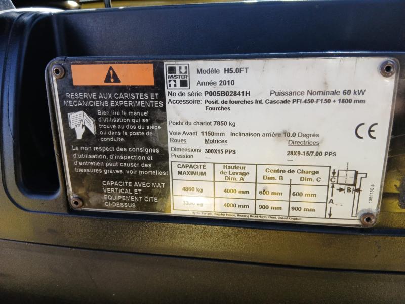 Chariot élévateur Hyster H5.0FT Chariot diesel
