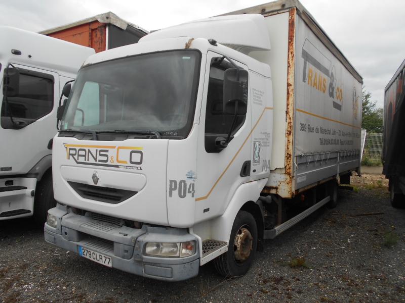 Camion Renault Midlum 180 Savoyarde (plateau ridelles bâché)