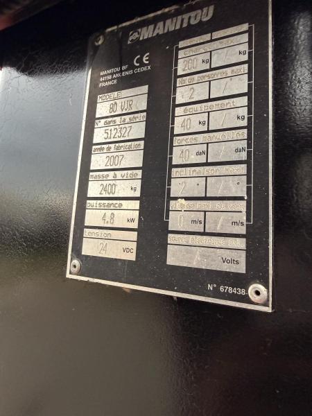 Nacelle Manitou 80 VJR