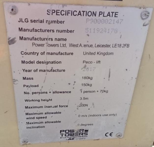 Nacelle JLG Pecolift