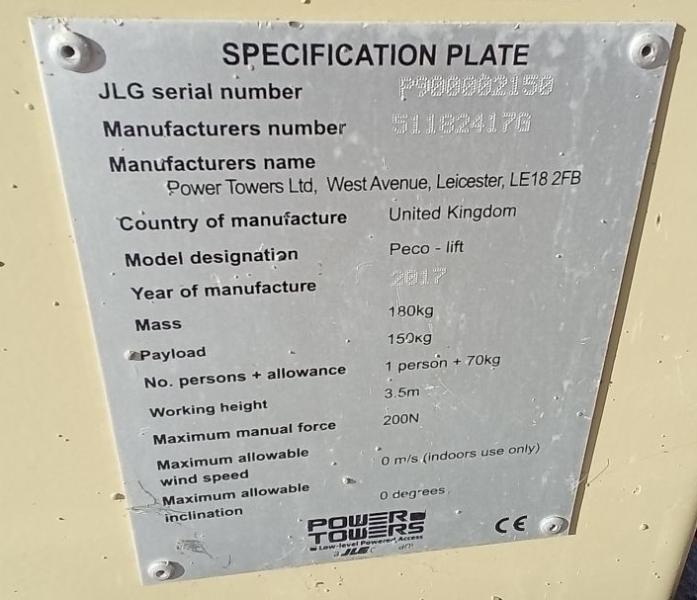 Nacelle JLG Pecolift