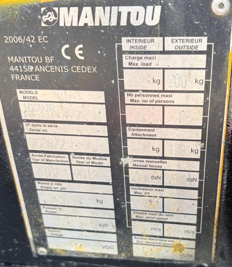 Nacelle Manitou 100 VJR