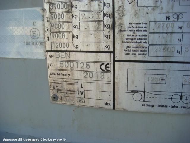 Photo Benalu SEMI REMORQUE BENALU 38T 2013 ACIER  image 9/17