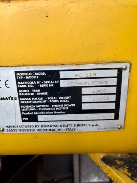 Pelle Komatsu PC110 Pelle sur chenilles
