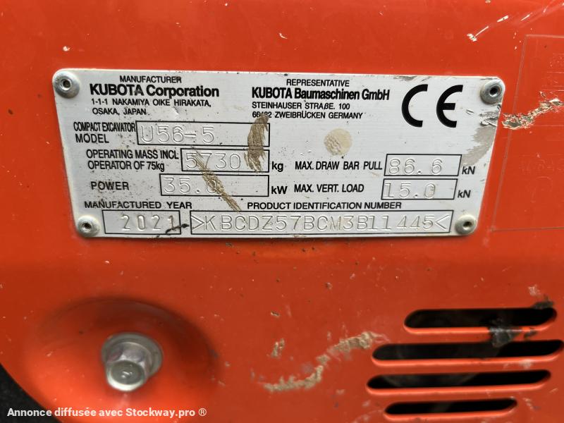 Photo Kubota Mini pelle U56-5  5.7 T  image 9/9