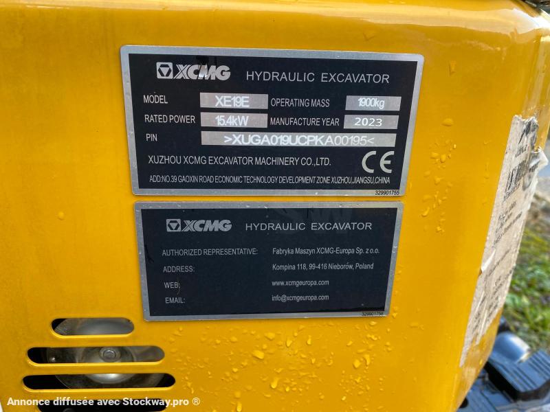 Photo XCMG XE19E Mini pelle (NEUVE)  image 17/18