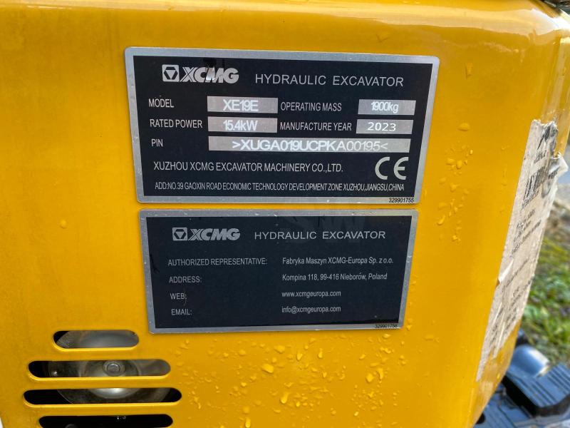 Pelle XCMG XE19E Mini pelle (NEUVE)