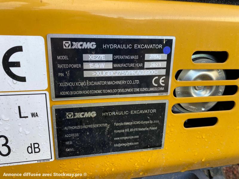 Photo XCMG XE27E Mini pelle (NEUVE)  image 16/16