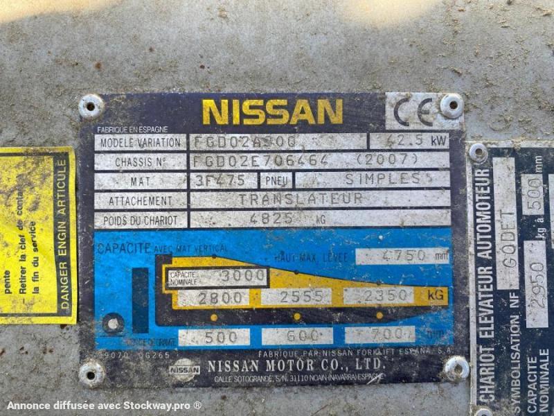 Photo NISSAN FGD02A30Q Chariot élévateur  image 16/16