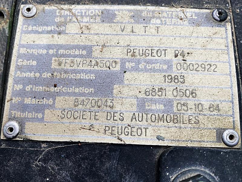 Voiture PEUGEOT P4 VLTT Militaire réformé (NET DE TVA)