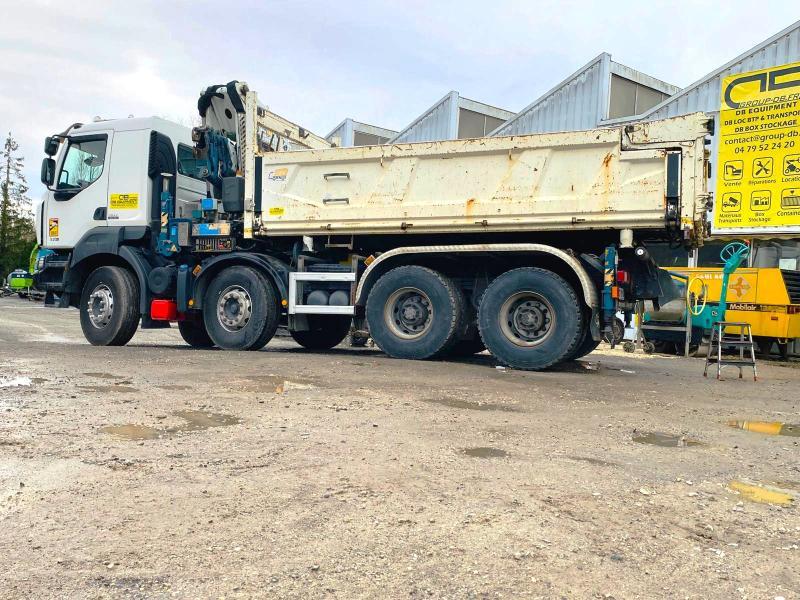 Camion RENAULT KERAX 8x4 520 BIBENNE CIF GRUE CORMACH
