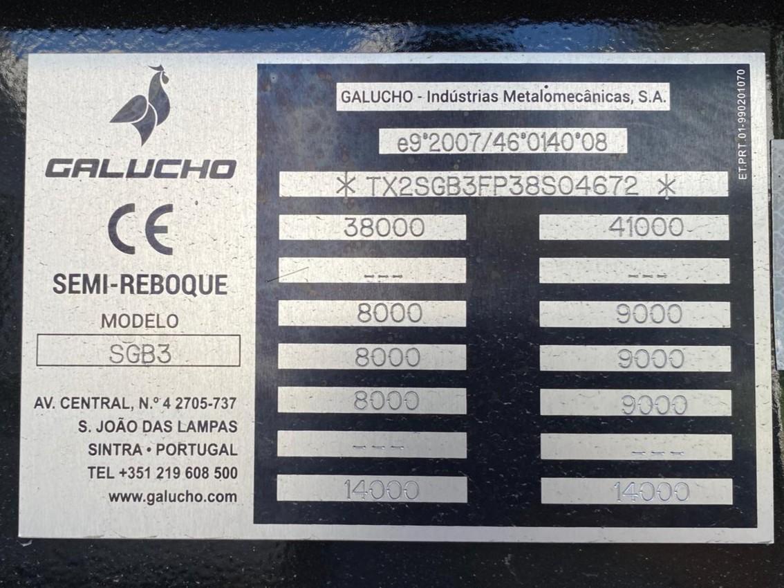 Semi-remorque Galucho SGB3 Ultra Light Semi-remorque benne TP 3 essieux