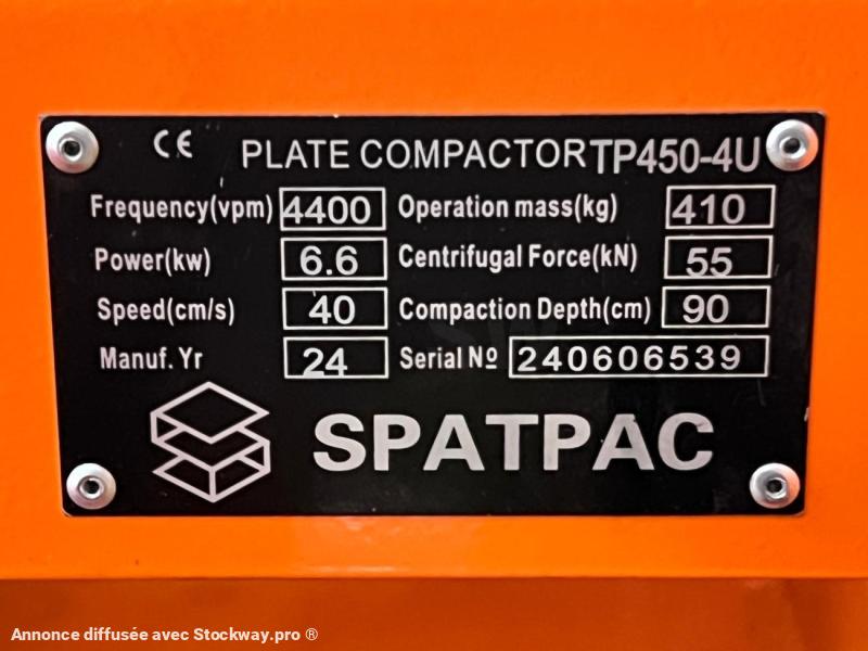 Photo Spatmat Plaque vibrante compacteur à main 450Kg NEUVE SPATMAT TP450  image 11/12