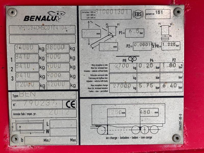 Semi-remorque Benalu C34NMS01 Semi remorque benne aluminium