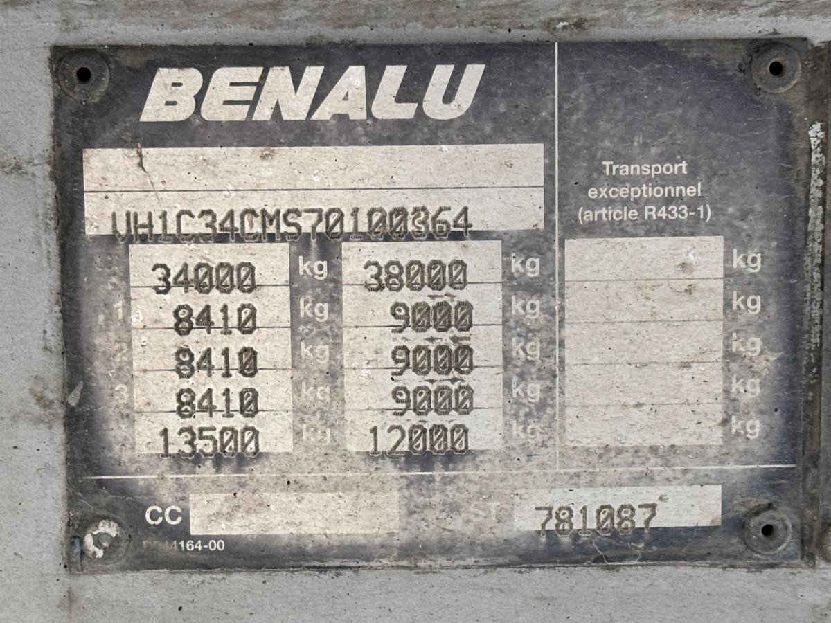 Semi-remorque Benalu C54CMS01 benne TP 3 essieux