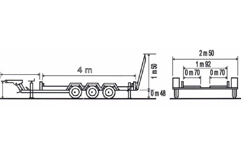 Remorque Moiroud TR3500 Remorque porte-engins 3,5T 3 essieux neuve MOIROUD