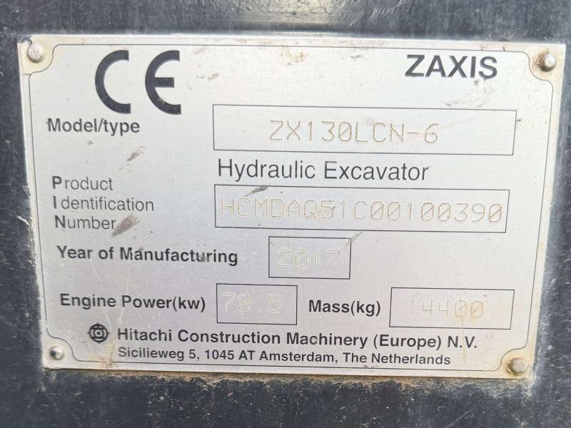 Pelle Hitachi ZX130LCN-6 Pelle sur chenilles 14T