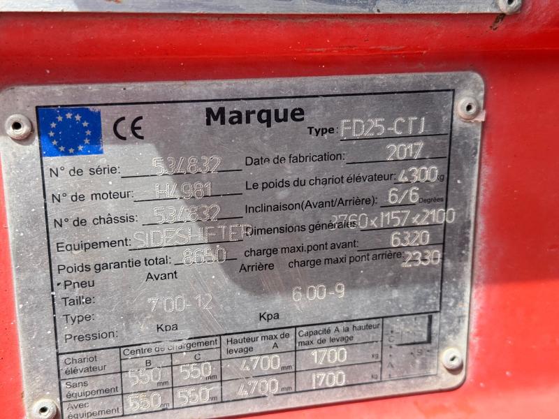 Chariot élévateur Feeler FD25-CTJ Chariot élévateur diesel 2,5T 4,7m