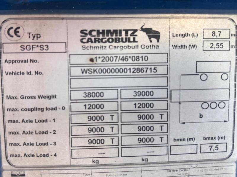 Semi-remorque Schmitz Cargobull SGF-S3 Semi-remorque benne TP acier