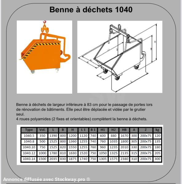 Photo Intequedis Benne à Roulettes à Déchets Autovidante  image 2/18