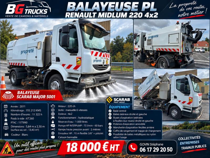 Engin de voirie Renault Midlum 220 Camion balayeuse